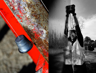 Construction d'un pont, Vinon sur Verdon (04), février 2014.