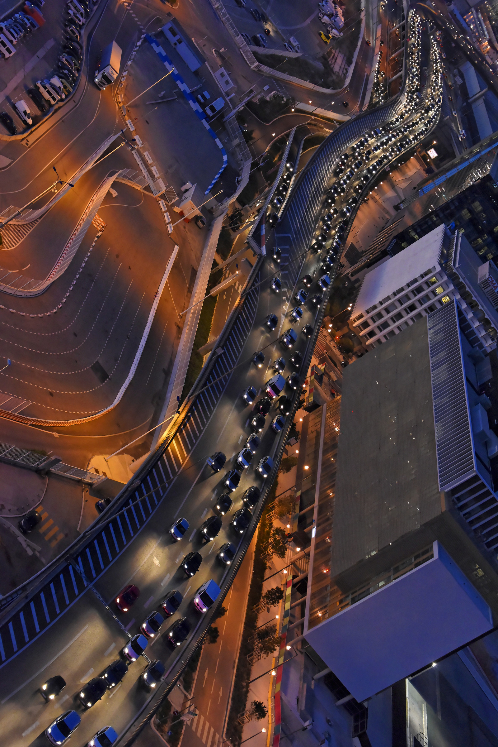 Autoroute A55, viaduc de Storione (2ème) janvier 2015